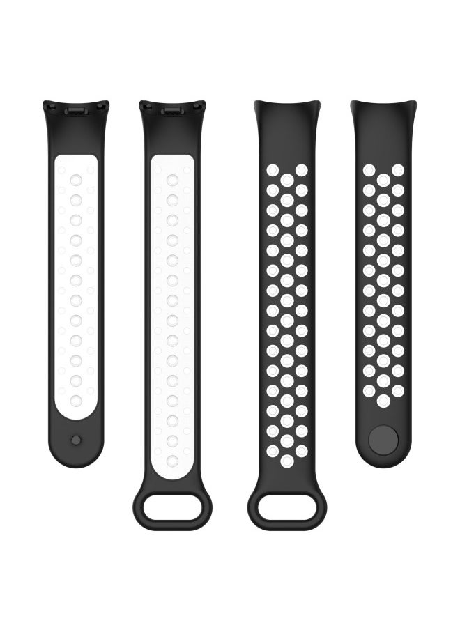 Generic - Suitable For Mi Bracelet 8 Nike Two-color Metal Connector Strap Suitable For MI 8 Bracelet Two-color Breathable Strap-Color:Red And White (metal Connector) - Image 1