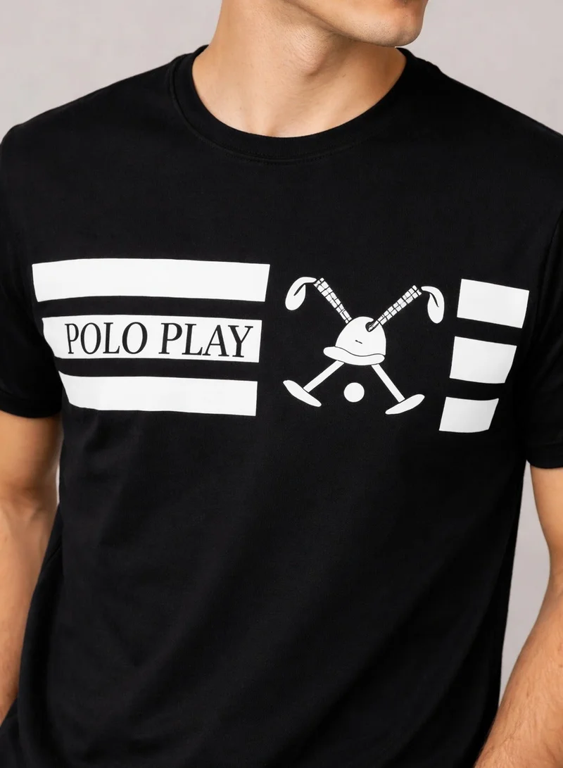 Polo Play Mens Graphic T-shirt -BLACK