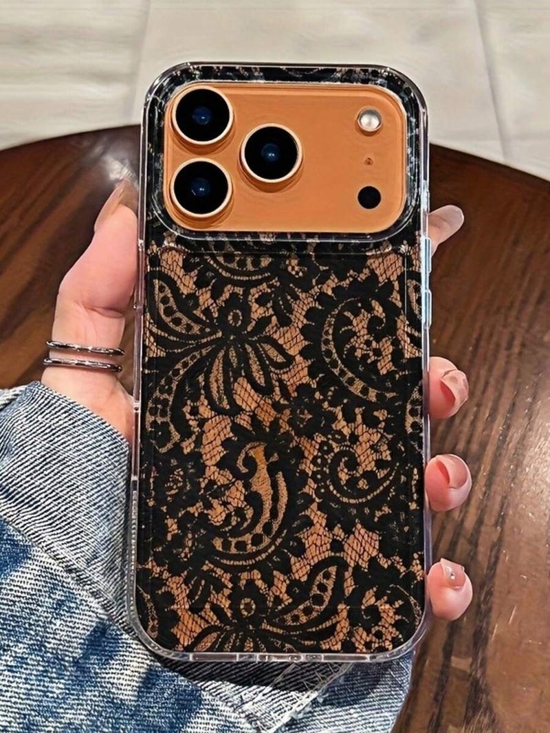 Creative Floral Pattern TPU Phone Case - Transparent, Drop-Resistant, Compatible with iPhone & Samsung