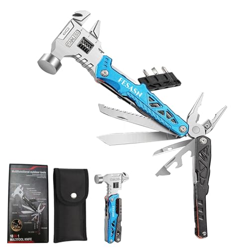 Fesasn Upgraded Adjustable Wrench Multitool Hammer, 18 in 1 Pocket Multi Tool Pliers, All-in-One Survival Camping Multi Tool Apply to Survival, Camping and Everyday Use - Image 1