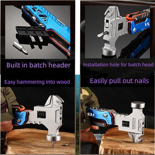 Fesasn Upgraded Adjustable Wrench Multitool Hammer, 18 in 1 Pocket Multi Tool Pliers, All-in-One Survival Camping Multi Tool Apply to Survival, Camping and Everyday Use - Image 5