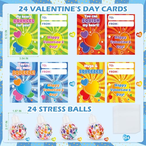 ZIRSENG Valentine Squishy Balls Valentines Day Cards party favors - Image 5