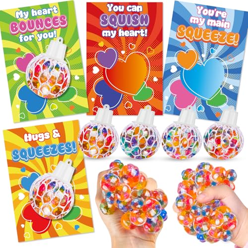 ZIRSENG Valentine Squishy Balls Valentines Day Cards party favors - Image 1