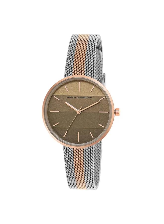 فرنش كونكشن ساعة كوارتز نسائية بقرص بيج  مم