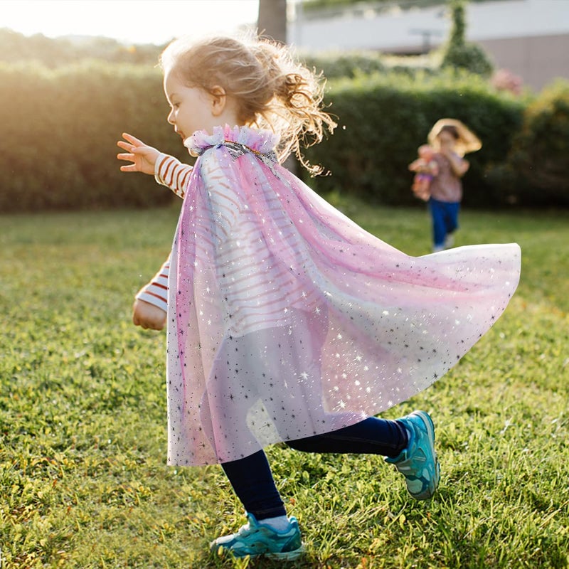 Meland Princess Dress up Clothes for Girl, Princess Cape with Kid Crown Toys, Birthday Gifts for Toddler Girls 3,4,5,6,7,8 - Image 3