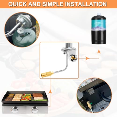 PETKAO Griddle Regulator Parts for Blackstone Regulator Replacement for Blackstone 17", 22" Tabletop Griddle, Pit Boss PB336GS 2 Burner Tabletop Gas Griddle, Weber Q SER & Dash Griddles, CharBroil 19952085 - Image 5