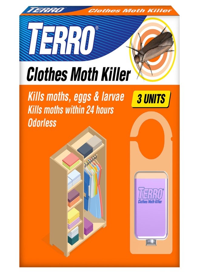 TERRO Clothes Moth Killer - T2903 3 Pack | Kills Adult Clothes Moths, Larvae and Moth Eggs | No Moth Balls Odor - Image 1