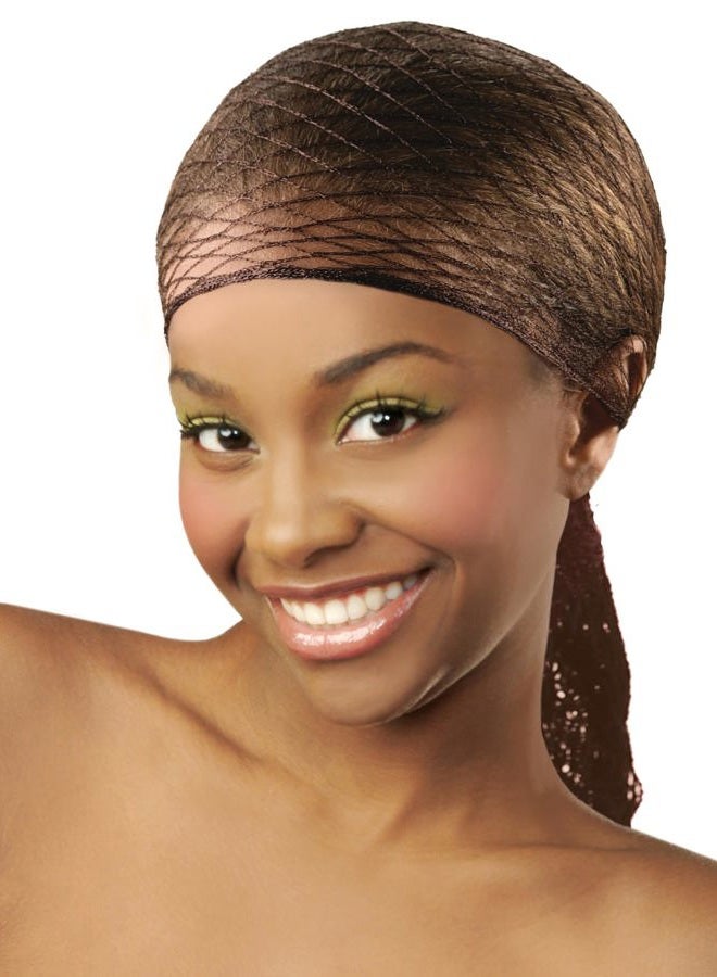 Donna Cotton Triangle Net, Shower Cap, Wig Cap & Hair Accessories for Stylish Hair Protection, BROWN COLOR 1PC