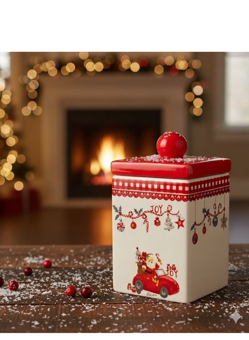 Christmas sugar bowl porcelain