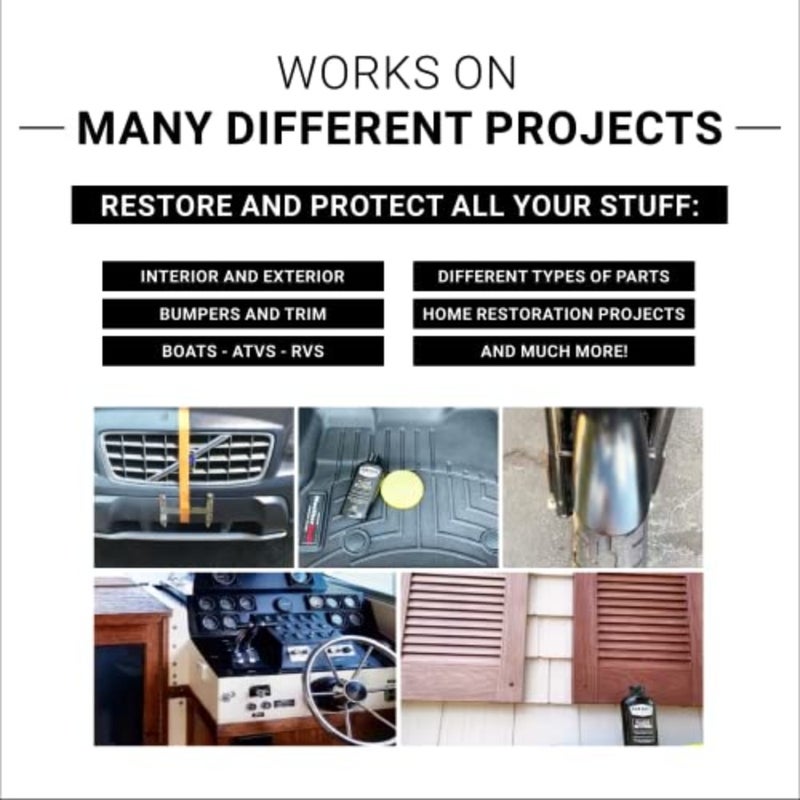 Plastic Restorer - The Ultimate Solution for Bringing Rubber, Vinyl and Plastic Back to Life! - 8 oz Kit - Image 4