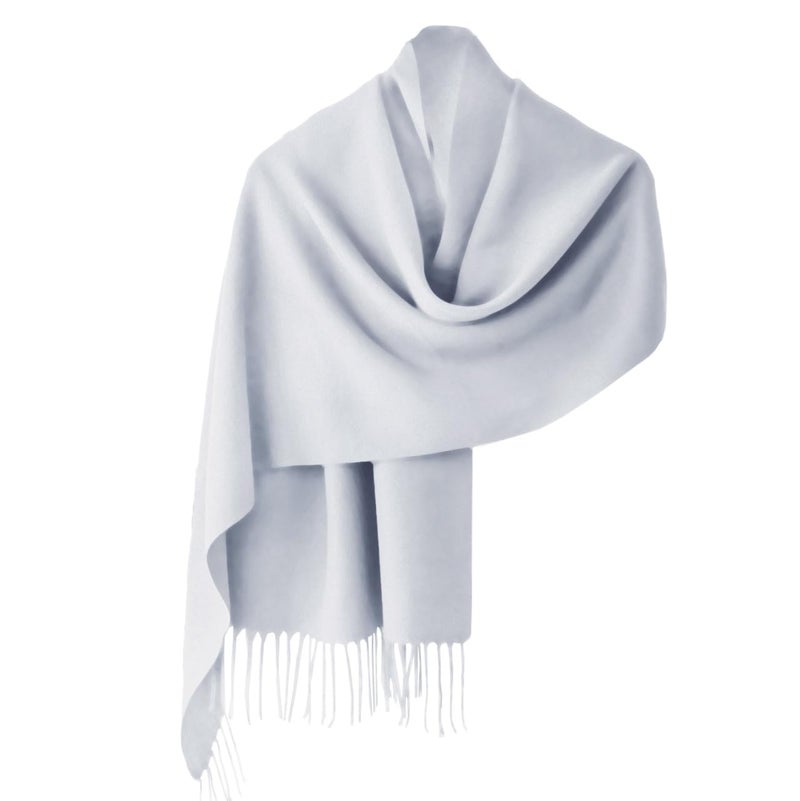 TwoYek Women's Scarf Pashmina Shawls and Wraps for Evening Dress Wedding Bridesmaid Bridal Winter Warm Large Soft Silky Scarves Silver Gray - Image 1