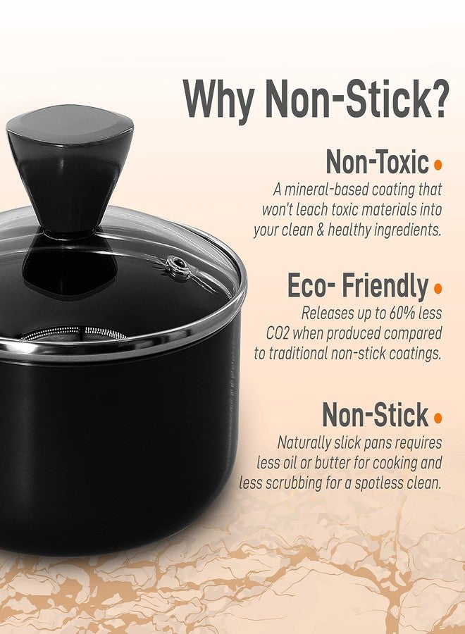 نيوتري شيف قدر نوتري شيف مع غطاء - أواني طهي عالية الجودة غير لاصقة مع أغطية زجاجية مقسّى شفافة، سعة 1 كوارت. (متوافق مع الموديل: NCCWA13) - Image 3