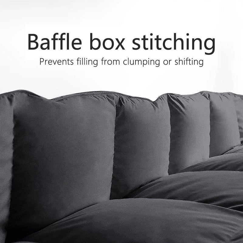 TEXARTIST Premium 2100 Series King Comforter All Season Breathable Grey Comforter Soft 4D Spiral Fiber Quilted Down Alternative Duvet Insert with Corner Tabs Luxury Hotel Style (90"x102") - Image 3