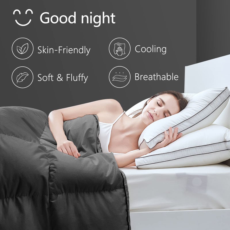 TEXARTIST Premium 2100 Series King Comforter All Season Breathable Grey Comforter Soft 4D Spiral Fiber Quilted Down Alternative Duvet Insert with Corner Tabs Luxury Hotel Style (90"x102") - Image 2