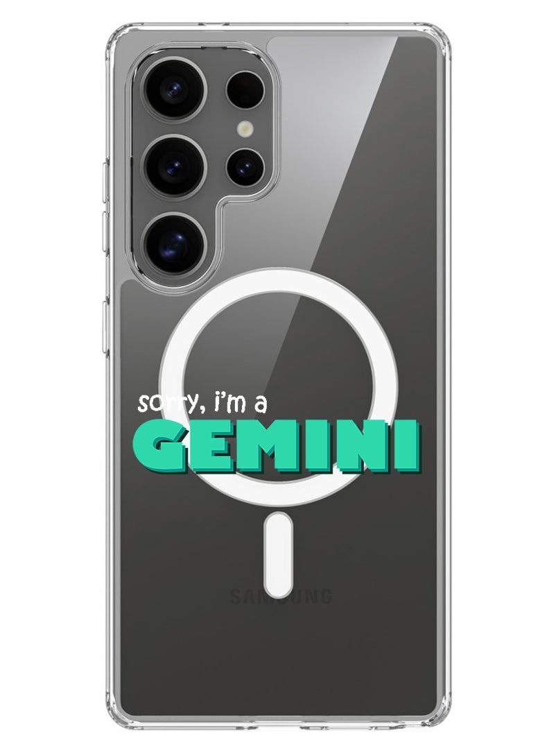 Theodor Magnetic Case for Samsung Galaxy S25 Ultra 6.9-inch Compatible with MagSafe Wireless Charging, Shockproof Phone Bumper Cover Gemini - White - Image 1