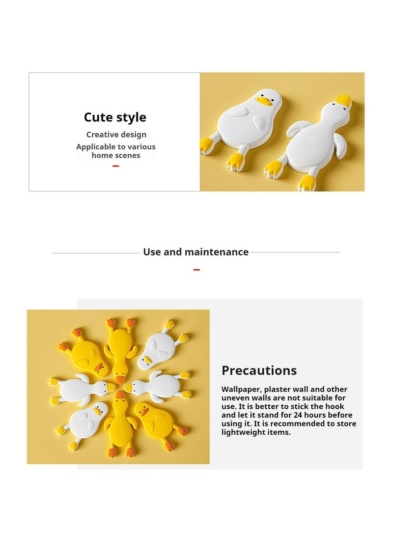 4Pcs Cute Wall Hooks, Cute Pet Hooks, Cute Cartoon Duck Hooks Set, Fun Duckie Wall Hangers for Bathroom, Crative Duck Design Wall Hooks for Hat Coat Key, Unique Decorative Wall Hanger - Image 5