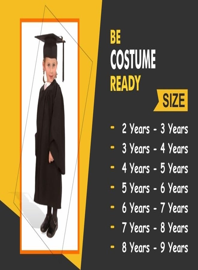 Nic Convocation Graduation Gown Costume Dress for Kids Complete Set (Gown,Cap) Black (6-7 YEARS) - Image 5