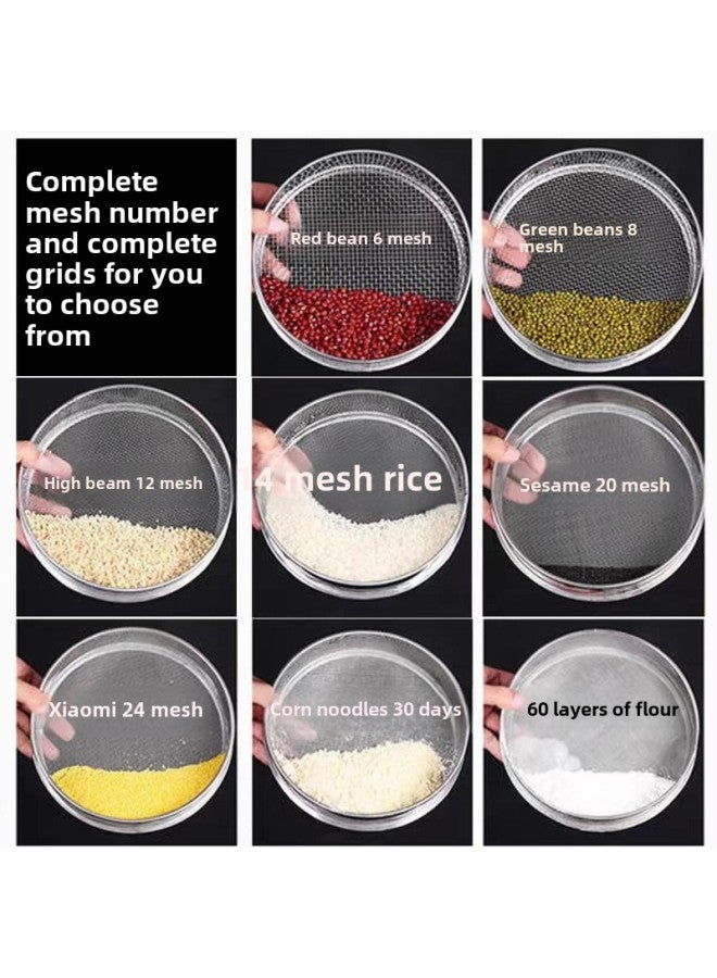 Sieve Screen Stainless Steel Flour Sieve 10200 Mesh Powder Sieve Rice Sieve Ultra-fine Filter Screen Standard Sample Sieve-Specifications:30 Cm 12 Mesh [rice Buckwheat Skin]☆☆ - Image 3