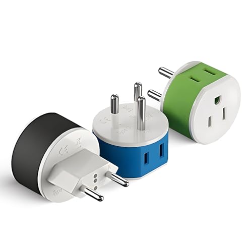 OREI Thailand Power Plug Adapter with 2 USA Inputs - Travel 3 Pack - 2 x Type O, 1 x Type C (US-18) Safe Grounded Use with Cell Phones, Laptop, Camera Chargers, CPAP, and More - Image 1
