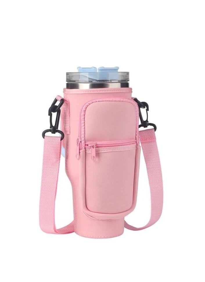 Generic Bottle Carrier Bag + Pocket (Pink)  - Image 2