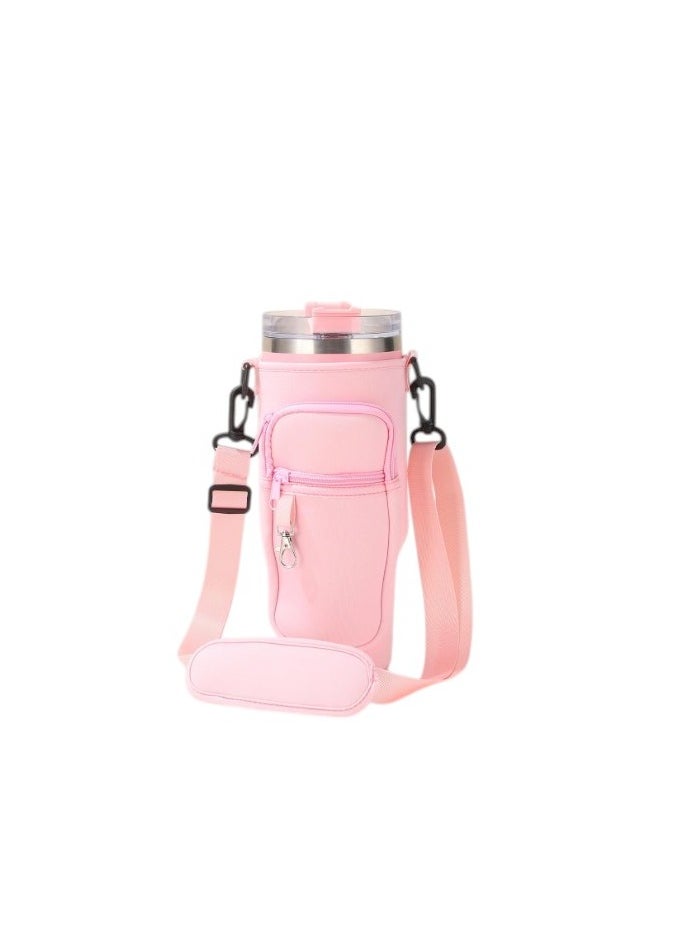 Generic Bottle Carrier Bag + Pocket (Pink)  - Image 1
