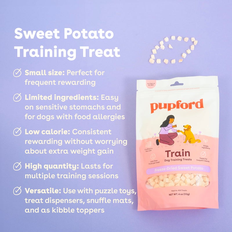 Pupford Freeze Dried Training Treats for Dogs & Puppies, 450+ One Ingredient Bites (Sweet Potato, 4 oz) - Image 2