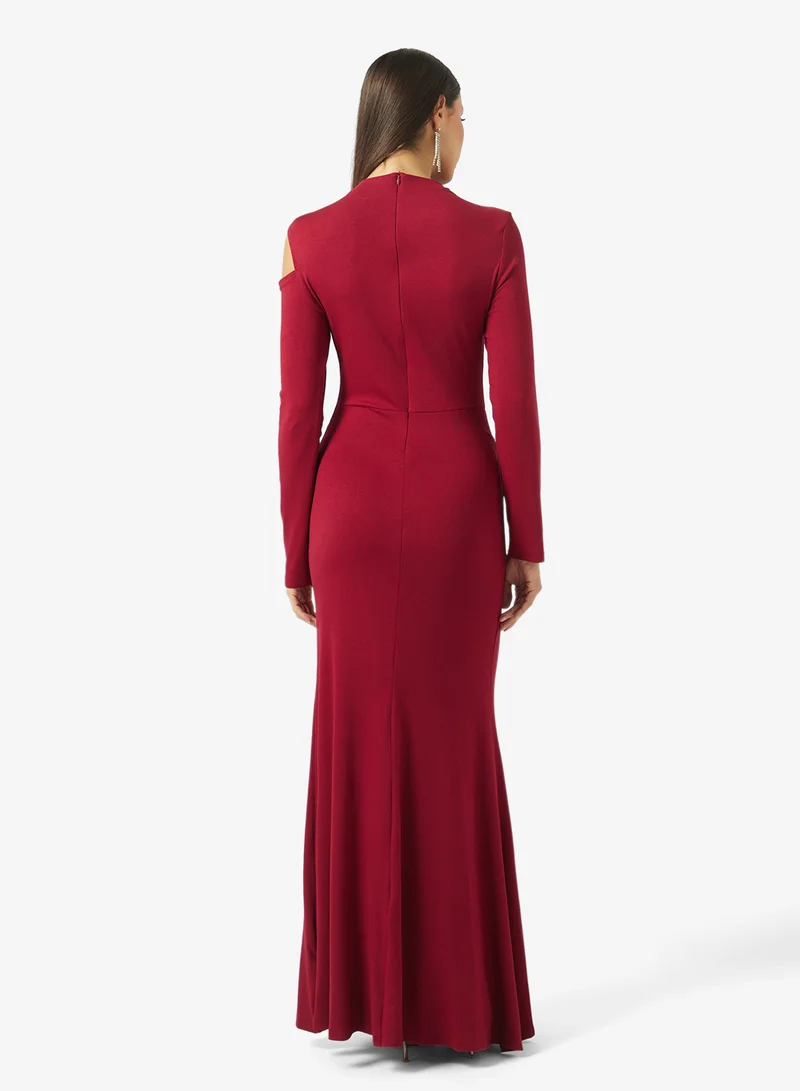 ELLA Ruched Dress With Drop Waist Detail