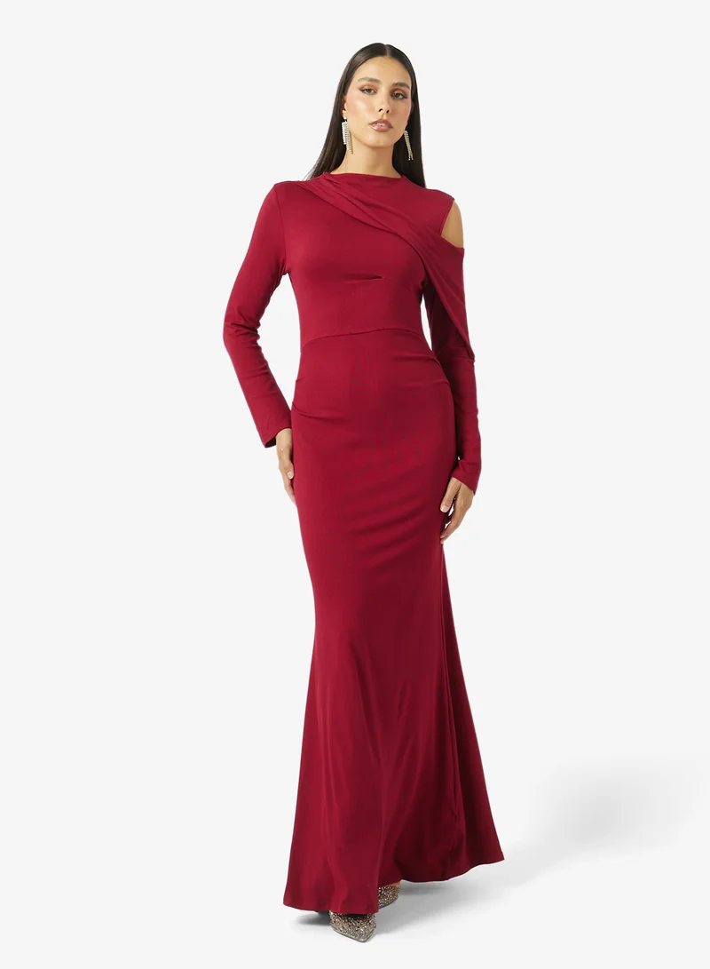 ELLA Ruched Dress With Drop Waist Detail