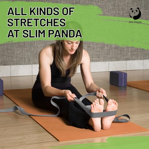 Slim Panda Yoga Strap for Stretching,Cotton Yoga Strap with Adjustable D-Ring Buckle,Non-Elastic Yoga Belt for Pilates,Gym Workouts,Physical Therapy,Improve Flexibility - Image 4