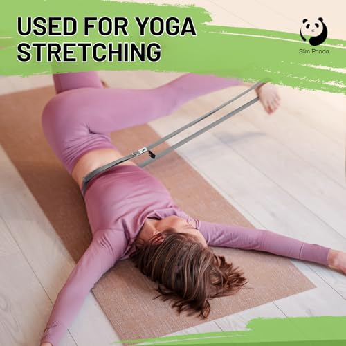 Slim Panda Yoga Strap for Stretching,Cotton Yoga Strap with Adjustable D-Ring Buckle,Non-Elastic Yoga Belt for Pilates,Gym Workouts,Physical Therapy,Improve Flexibility - Image 5