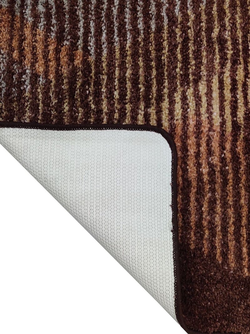 BIANCA Modern Designer Printed Carpet Area Rug with Anti Slip Backing -1pc 2 X 5 Ft (matuzi) | Super Fluffy Suitable for Living Area, Bedroom, Lawn Floor | Easy to Clean Diamond Lines-Khaki - Image 4