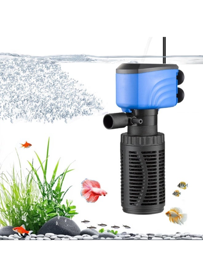 25W (600l/H) Silent Internal Aquarium Filter Cleaning Water And Air Pump And Wave Health Fish And Turtle Blue Black - Image 2