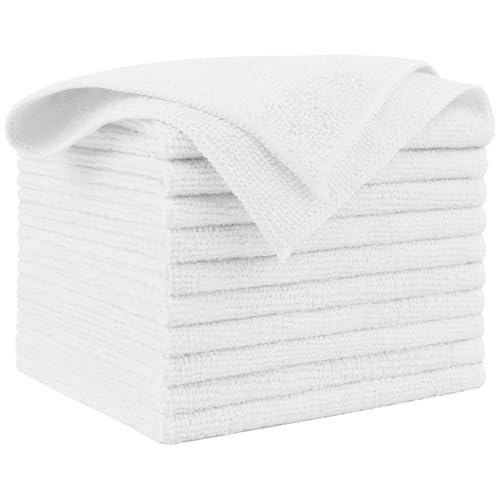 AIDEA Microfiber Cleaning Cloth White 10PK Microfiber Towels for Cars Premium Car Cloths Dusting Cloth Lint Free Cleaning Rags for SUVs House Kitchen Window Workshops1212 - Image 1