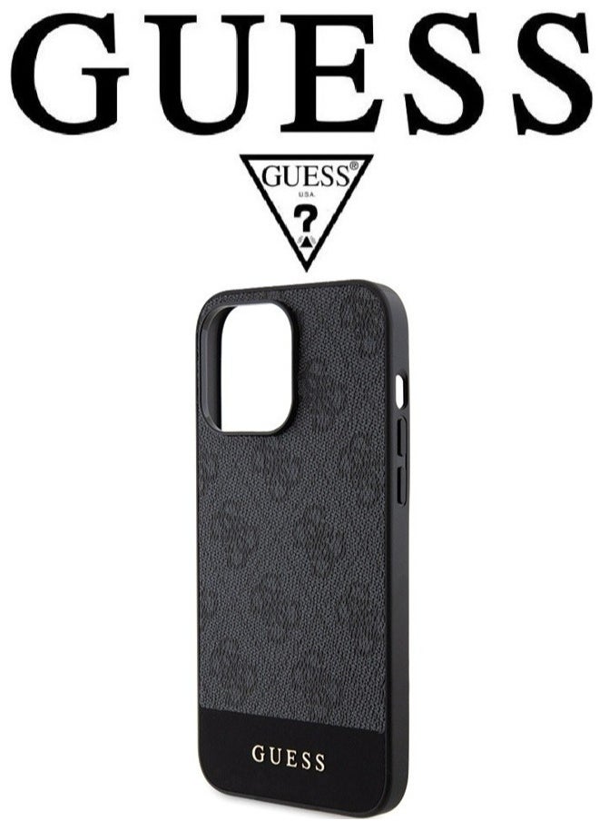 CG MOBILE IPhone 15 Pro Max cover, iphone 15 pro max case with  french design, cover iphone 15 pro max with a logo and a leather design approved by the global brand Guess. From CG-MOBILE. In Black.  - Image 5