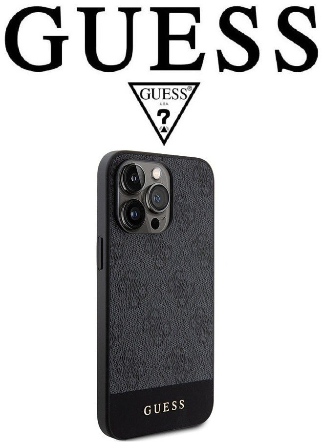 CG MOBILE IPhone 15 Pro Max cover, iphone 15 pro max case with  french design, cover iphone 15 pro max with a logo and a leather design approved by the global brand Guess. From CG-MOBILE. In Black.  - Image 4