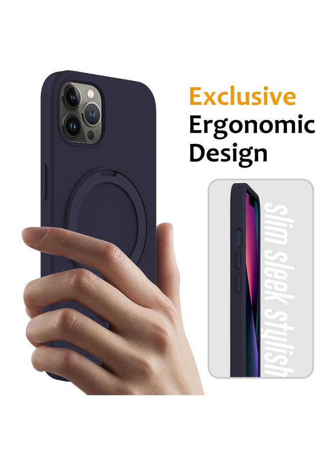 Zaboon Case For iPhone 12 Pro Liquid Silicone MagSafe Magnetic Phone Case with Ring Holder - Image 2