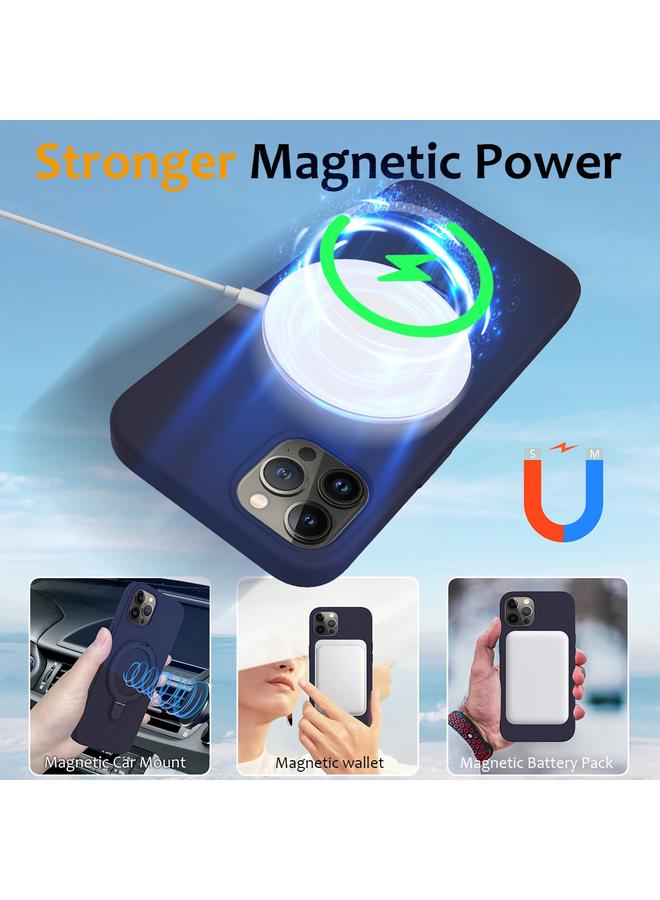 Zaboon Case For iPhone 12 Pro Liquid Silicone MagSafe Magnetic Phone Case with Ring Holder - Image 3