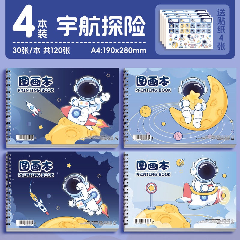 Children'S Blank Picture Book Thickened Coil Kindergarten Drawing Paper Painting Art Book Student Sketch Book Drawing Book - Image 1