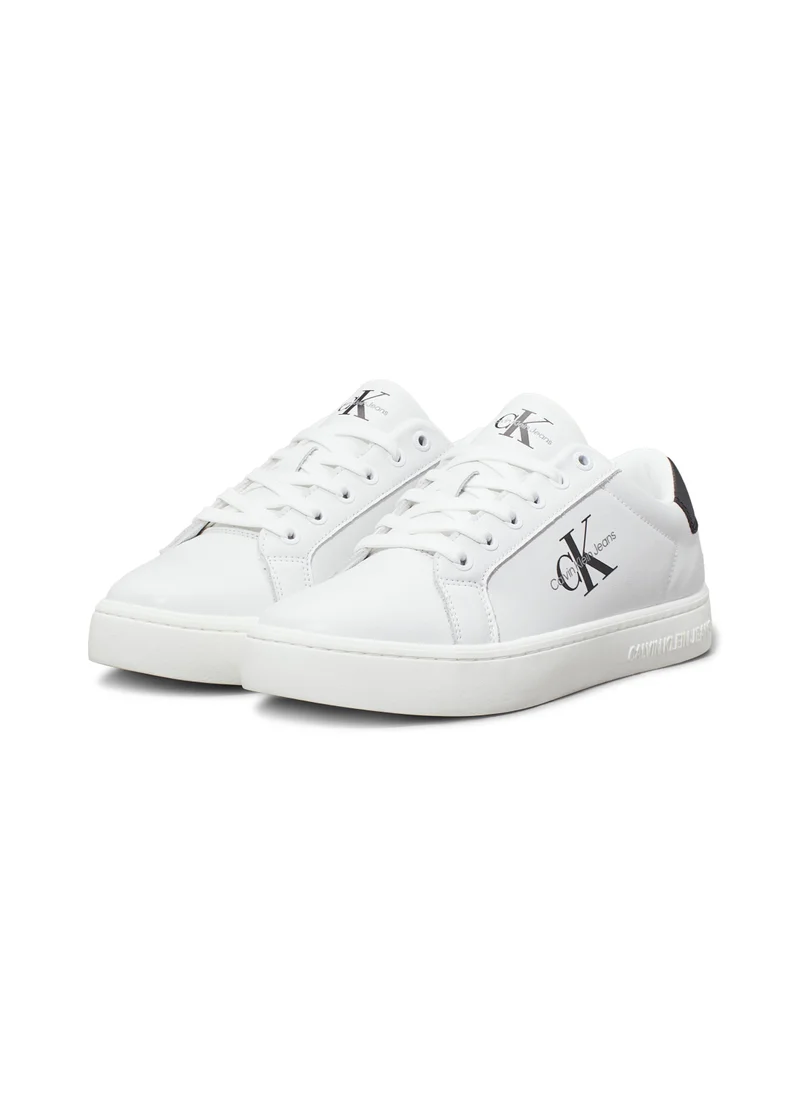 Calvin Klein Jeans Women's Leather Trainers -  bio-based blend leather upper , White