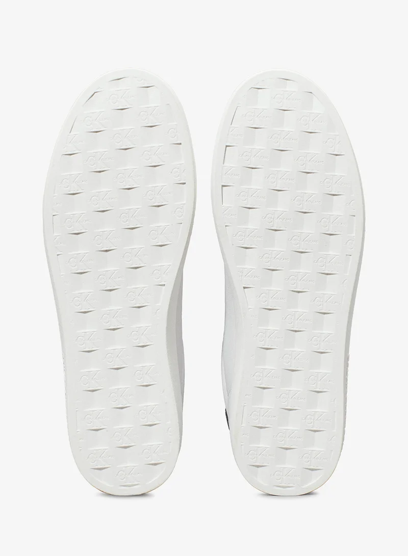 Calvin Klein Jeans Bright White/Black Leather Trainer for Women | Best Price UAE