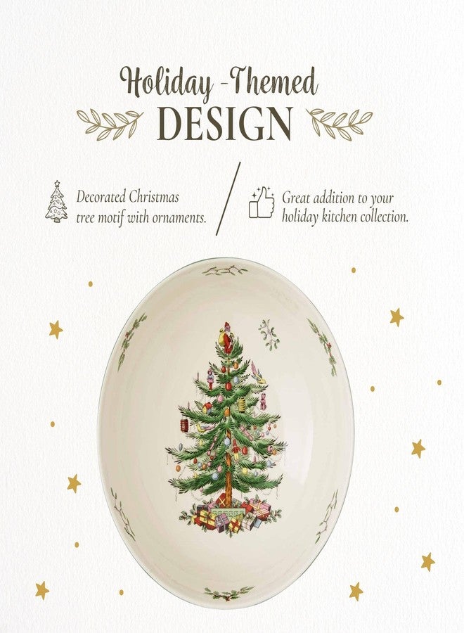 Spode Portmeirion Spode Christmas Tree Serving Bowl, 9-Inch Holiday Dish for Pasta, Salad, Fruit & Side Dishes, Earthenware Tableware, Perfect for Entertaining & Holiday Decor, Dishwasher Safe - Image 5