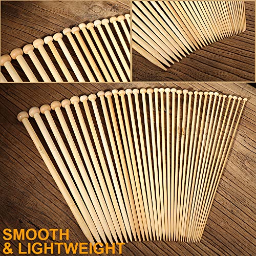 BetyBedy 36PCS Bamboo Knitting Needles Set, BetyBedy Single Pointed Knitting Needles, 9 Inches Length Knitting Crochet Supplies for Beginners Handmade (18 Sizes from 2.0mm-10.0mm) - Image 2