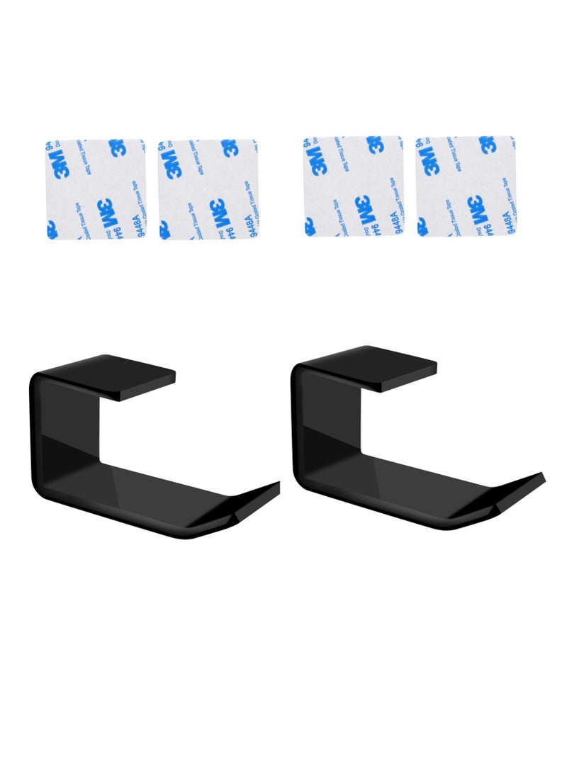 SYOSI Headphone Stand Hook, 2pcs Under Desk Stick-On Universal Headset Mount Hanger Earphone Holder Mount for Gaming Headphones, Earphones, Beats, Sony, Sennheiser, AKG, Bose - Image 1