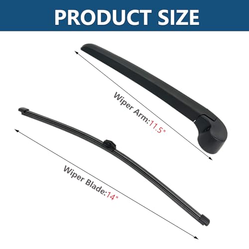 DUILEO Rear Windshield Wipers Blade Arm Set for Audi A1 2010-2020 / Audi Q7 2015-2020 / Audi SQ7 2016-2020 / Audi A4 Allroad 2016-2021 / Volkswagen Touareg 2010-2018 Back Glass Wiper Arm Blade Replacements - Image 3