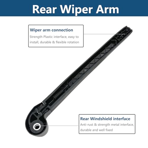 DUILEO Rear Windshield Wipers Blade Arm Set for Audi A1 2010-2020 / Audi Q7 2015-2020 / Audi SQ7 2016-2020 / Audi A4 Allroad 2016-2021 / Volkswagen Touareg 2010-2018 Back Glass Wiper Arm Blade Replacements - Image 5