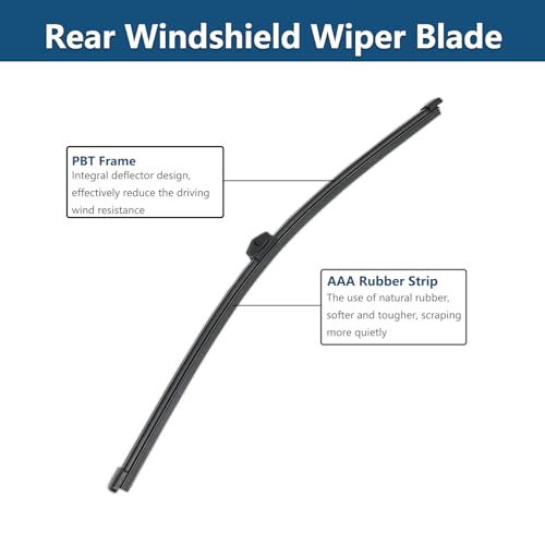 DUILEO Rear Windshield Wipers Blade Arm Set for Audi A1 2010-2020 / Audi Q7 2015-2020 / Audi SQ7 2016-2020 / Audi A4 Allroad 2016-2021 / Volkswagen Touareg 2010-2018 Back Glass Wiper Arm Blade Replacements - Image 4