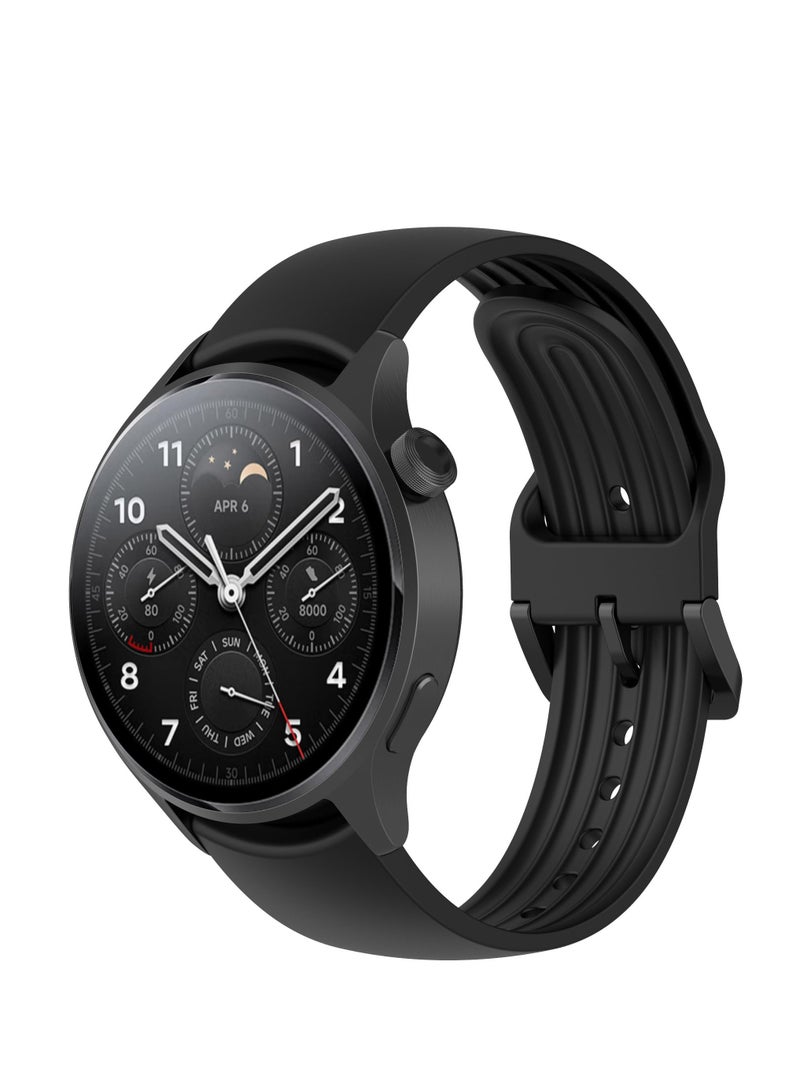 Strap For Xiaomis Watch S1 Pro/S1 Active Watch Band Bracelet For Watch S1/Color 2 For Huaweis Watch GT 3 2 46mm Silicone Correa (Black) - Image 1