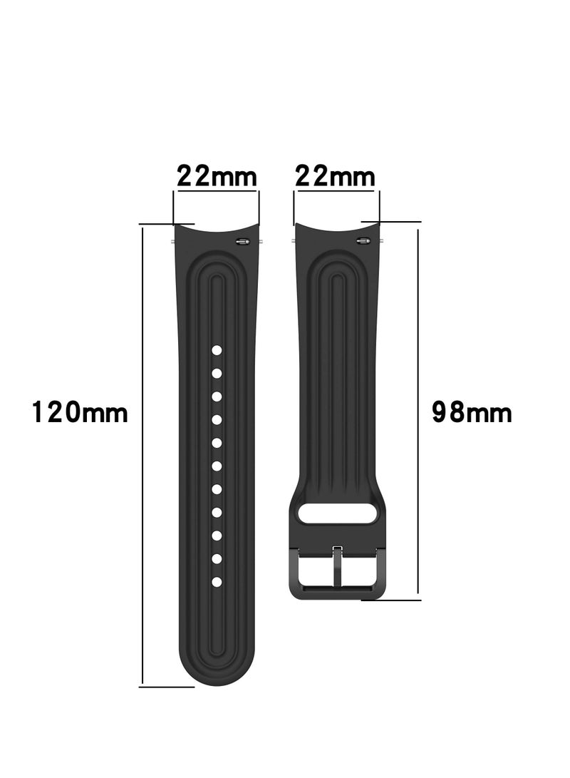 Strap For Xiaomis Watch S1 Pro/S1 Active Watch Band Bracelet For Watch S1/Color 2 For Huaweis Watch GT 3 2 46mm Silicone Correa (Black) - Image 3