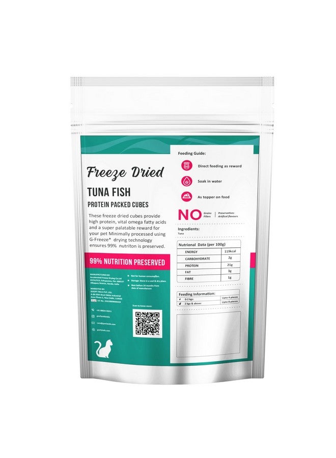 جووفى تريلز مكافآت القطط المجففة بالتجميد من Goofy Tails | مكافآت القطط من قطع التونة 30 جرام | مكافآت خالية من الجلوتين والحبوب للقطط | بروتين أوميجا 3، غني بمضادات الأكسدة | مكافآت سهلة الهضم للقطط والقطط الصغيرة - Image 2