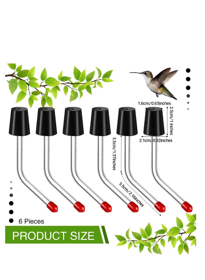 6 PCS Hummingbird Feeder Tubes with BB Hummingbird Feeder Replacement Parts, Bendable Garden Bird Feeder with Stoppers (Red) - Image 2